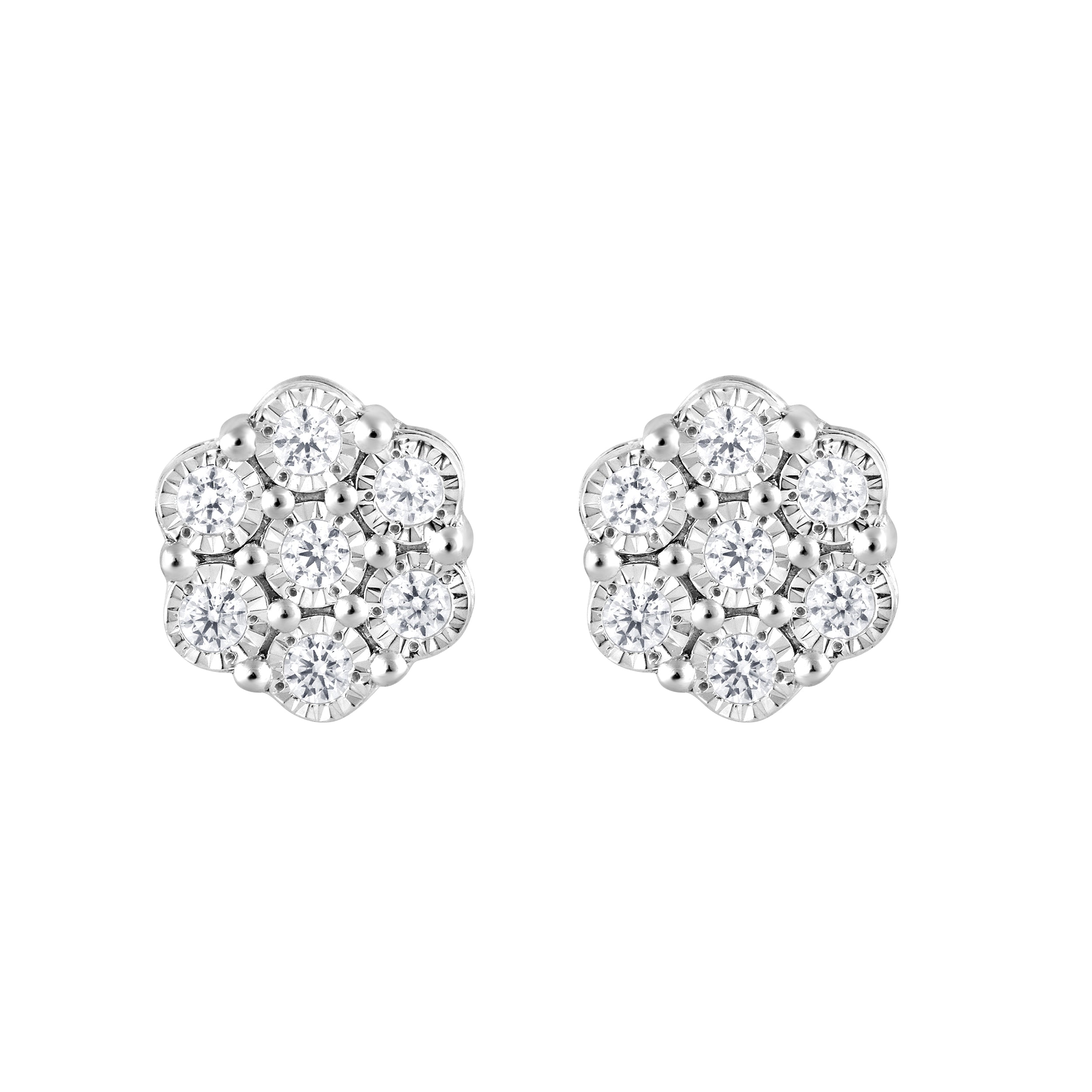 0.25 Carat Lab Grown Cluster Diamond Earrings