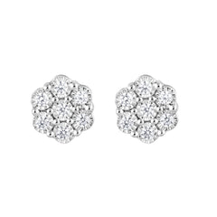 0.25 Carat Lab Grown Cluster Diamond Earrings
