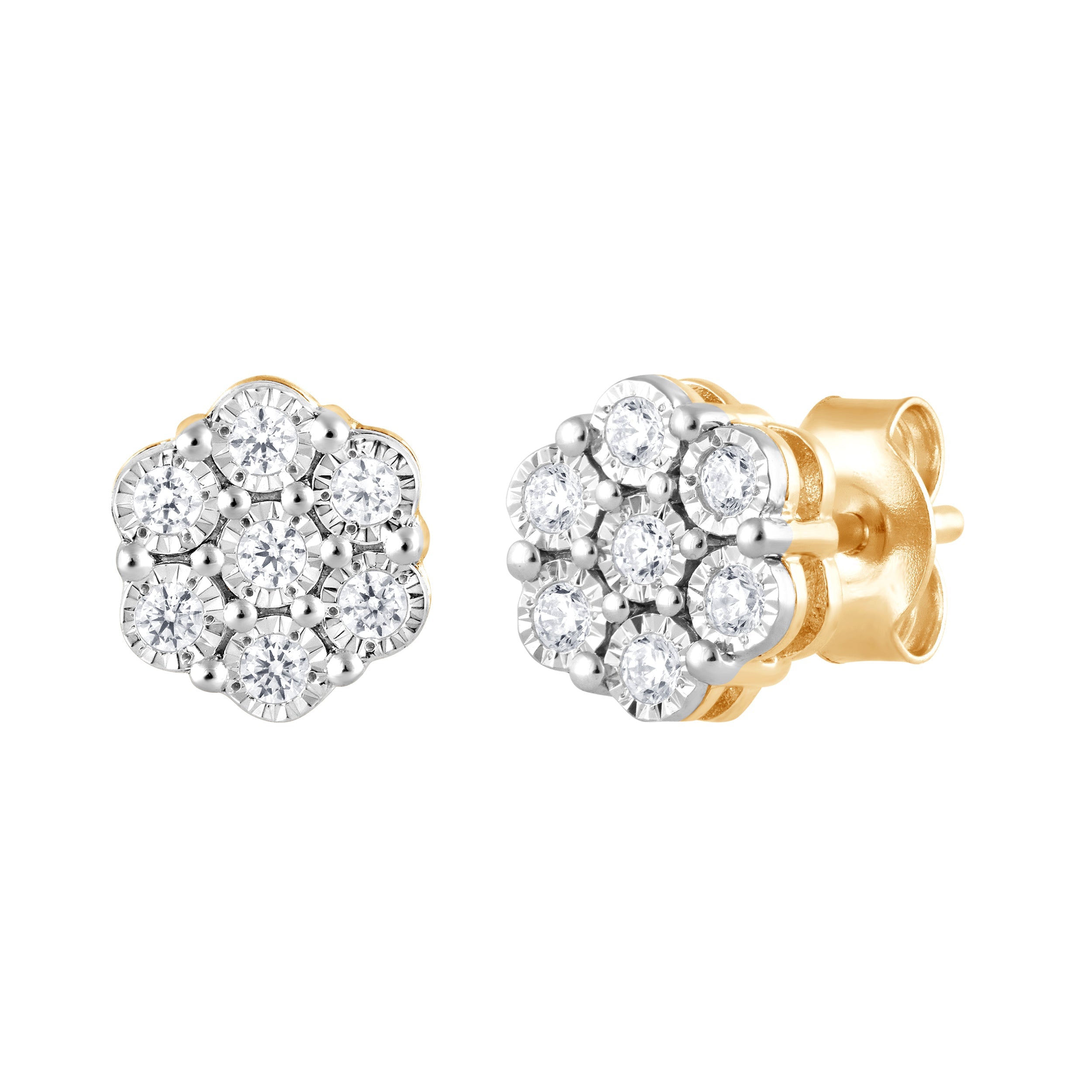 0.25 Carat Lab Grown Cluster Diamond Earrings