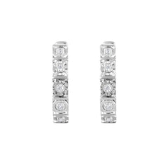 0.10 Carat Single Row Lab Grown Diamond Huggie Hoop Earrings