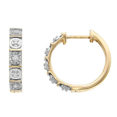 0.10 Carat Single Row Lab Grown Diamond Huggie Hoop Earrings