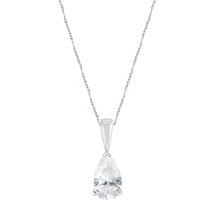 1 Carat Lab Grown Solitaire Pear Cut Diamond Pendant Necklace