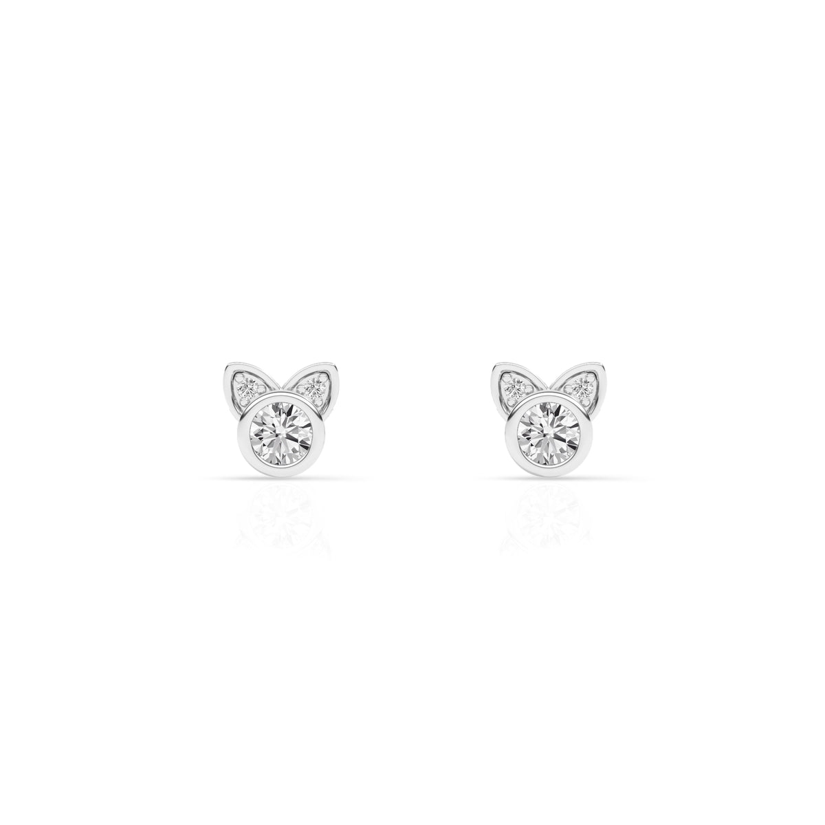 0.25 Carat Cat Shaped Lab Grown Diamond Stud Earrings