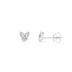 0.25 Carat Cat Shaped Lab Grown Diamond Stud Earrings