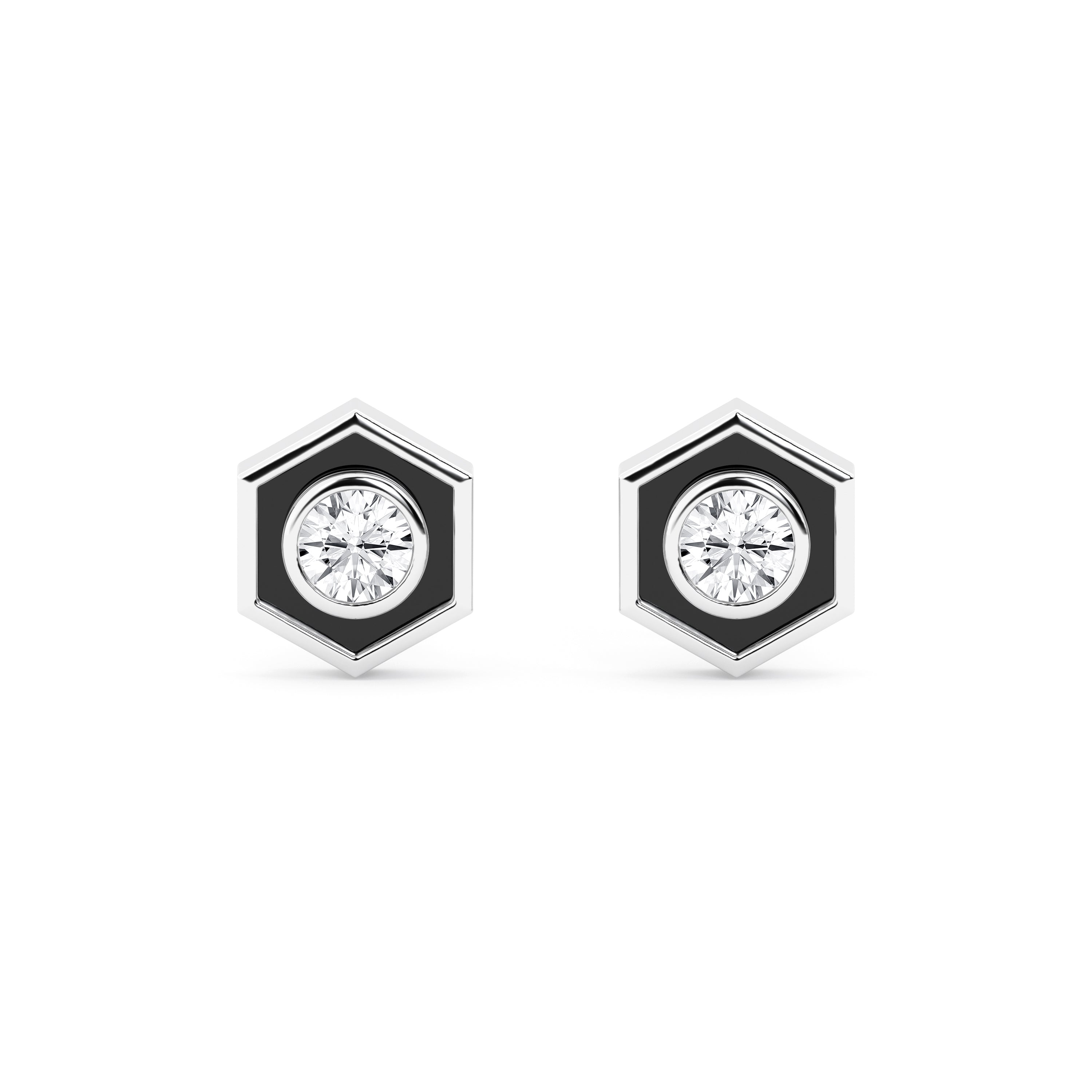 0.50 Carat Hexagon Lab Grown Diamond Stud Earrings