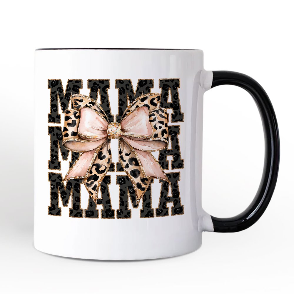 Glittered Leopard Mama Mug