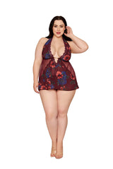 Dreamgirl Floral Babydoll And G String Set