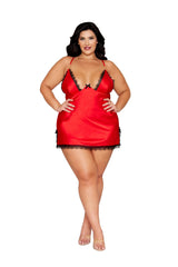 Dreamgirl Lace Trimmed Satin Chemise