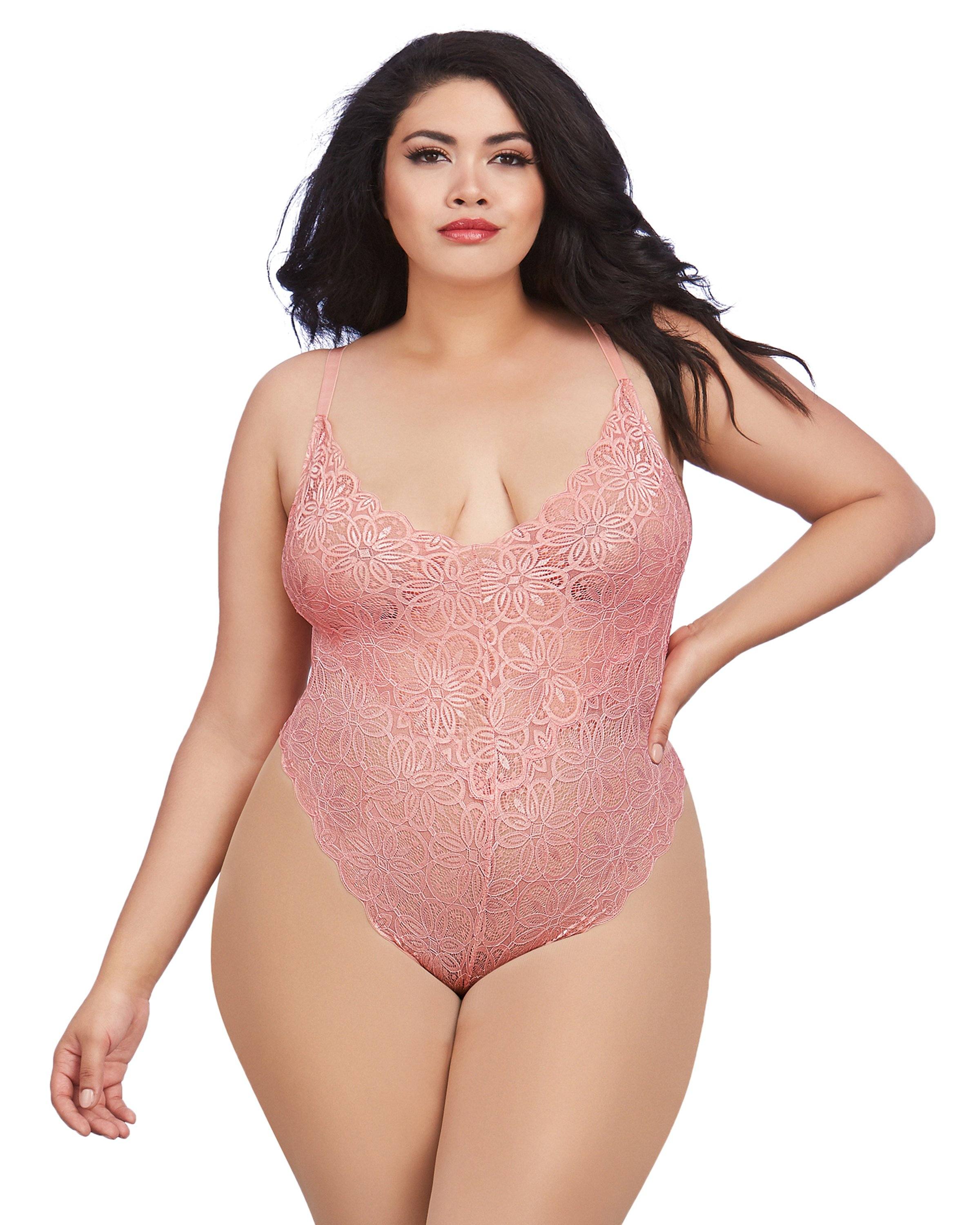 Dreamgirl Plus Size Lace Teddy And Maxi Skirt Set