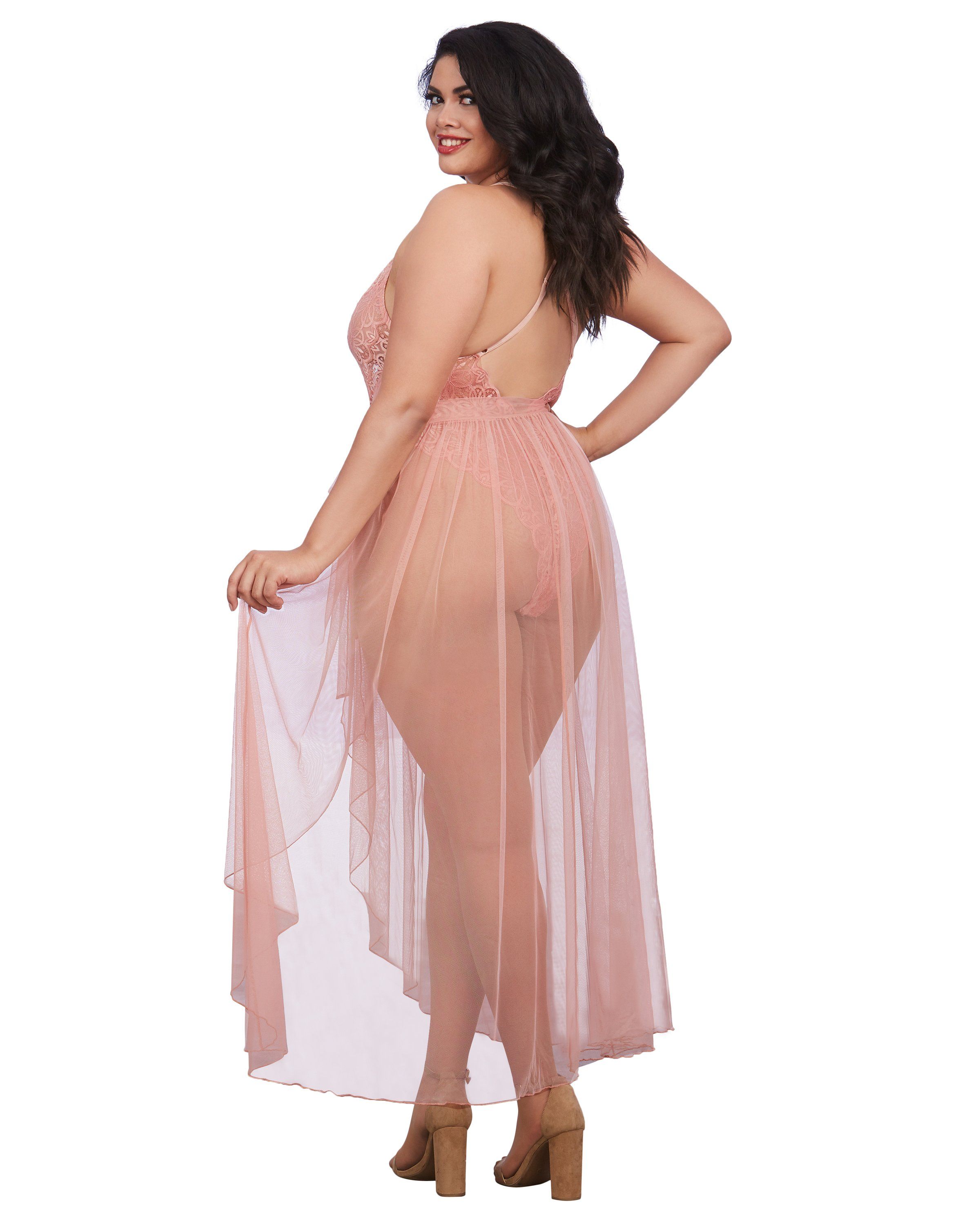 Dreamgirl Mosaic Lace Teddy And Skirt Set